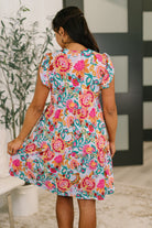 Lizzy Forever Flutter Sleeve Dress in White Multi Floral Paisley - Charming Charlie