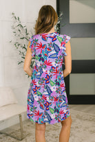 Lizzy Flutter Sleeve Dress in Multi Leaf - Charming Charlie