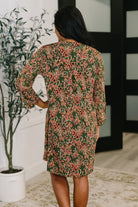 Lizzy Long Sleeve Dress in Olive Paisley - Charming Charlie