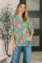 Lizzy Smock Top in Light Multi Painted - Charming Charlie
