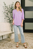 Lizzy Smock Top in Orchid Bloom - Charming Charlie
