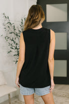 Lizzy Tank Top in Black - Charming Charlie