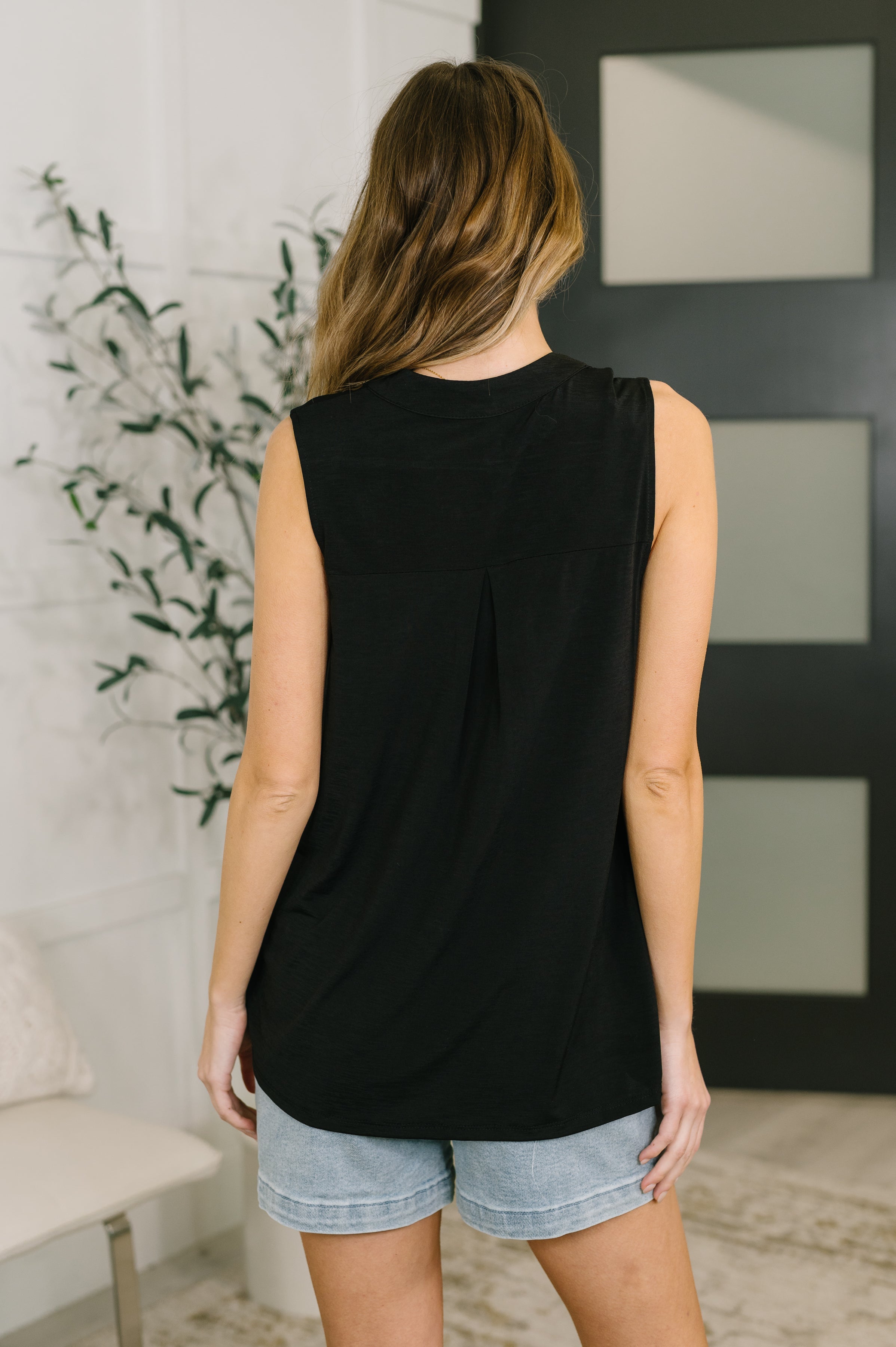 Lizzy Tank Top in Black - Charming Charlie