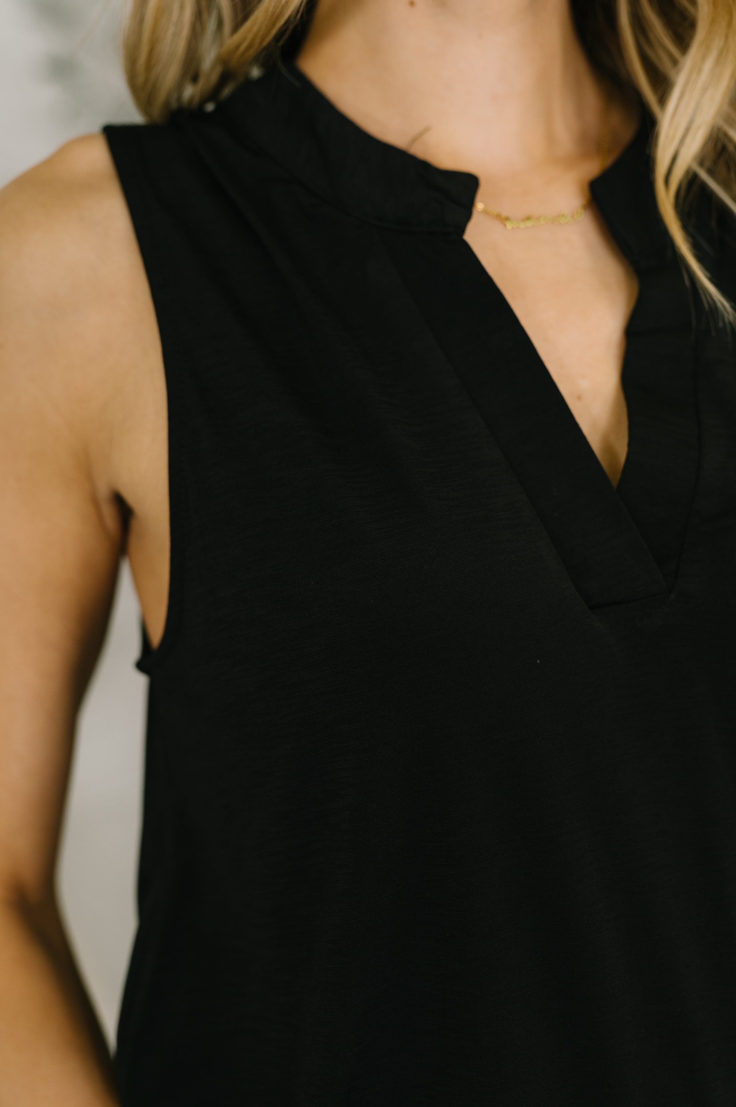 Lizzy Tank Top in Black - Charming Charlie