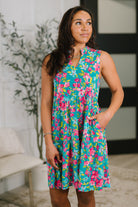 Lizzy Three Tier Tank Dress in Large Ditsy Floral - Charming Charlie