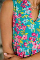 Lizzy Three Tier Tank Dress in Large Ditsy Floral - Charming Charlie