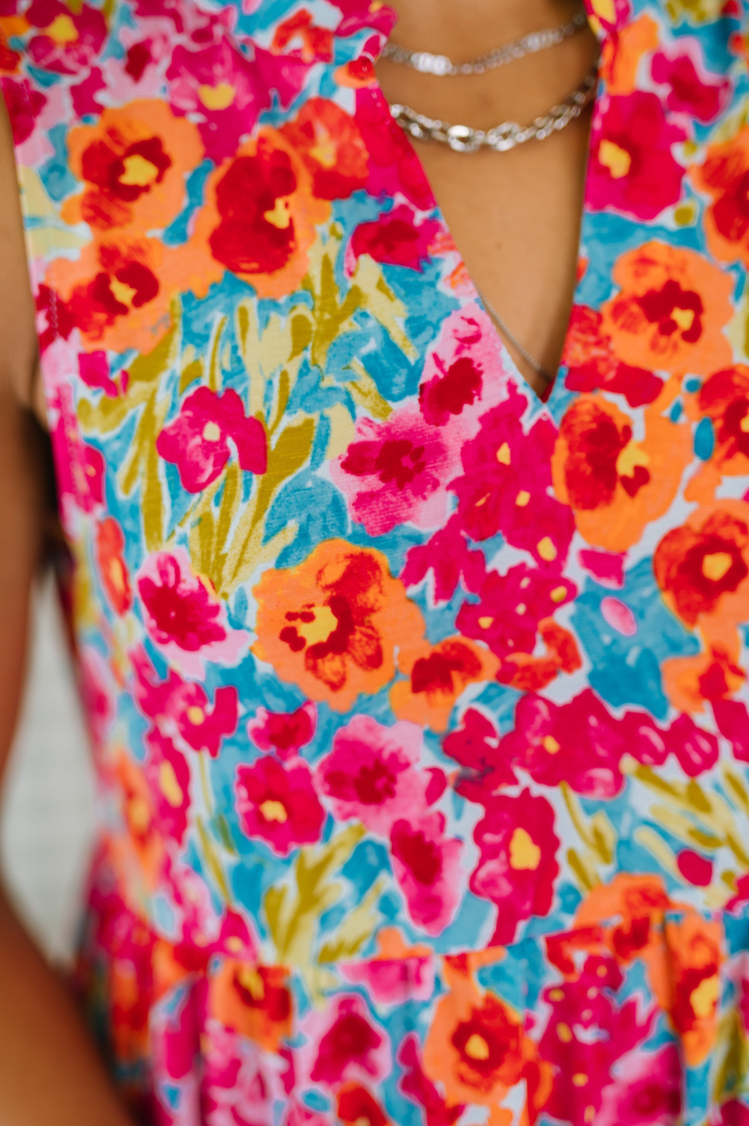 Lizzy Three Tier Tank Dress in Morning Glory - Charming Charlie