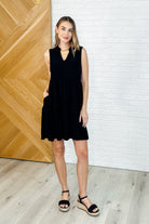 Lizzy Tiered Tank Dress in Black - Charming Charlie