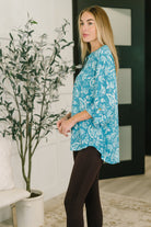 Lizzy Top in Aqua Paisley - Charming Charlie