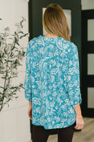 Lizzy Top in Aqua Paisley - Charming Charlie