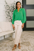 Lizzy Top in Kelly Green - Charming Charlie
