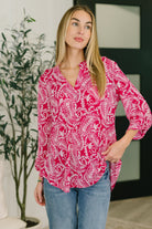 Lizzy Top in Pink Paisley - Charming Charlie