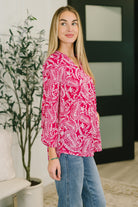 Lizzy Top in Pink Paisley - Charming Charlie