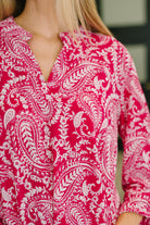 Lizzy Top in Pink Paisley - Charming Charlie