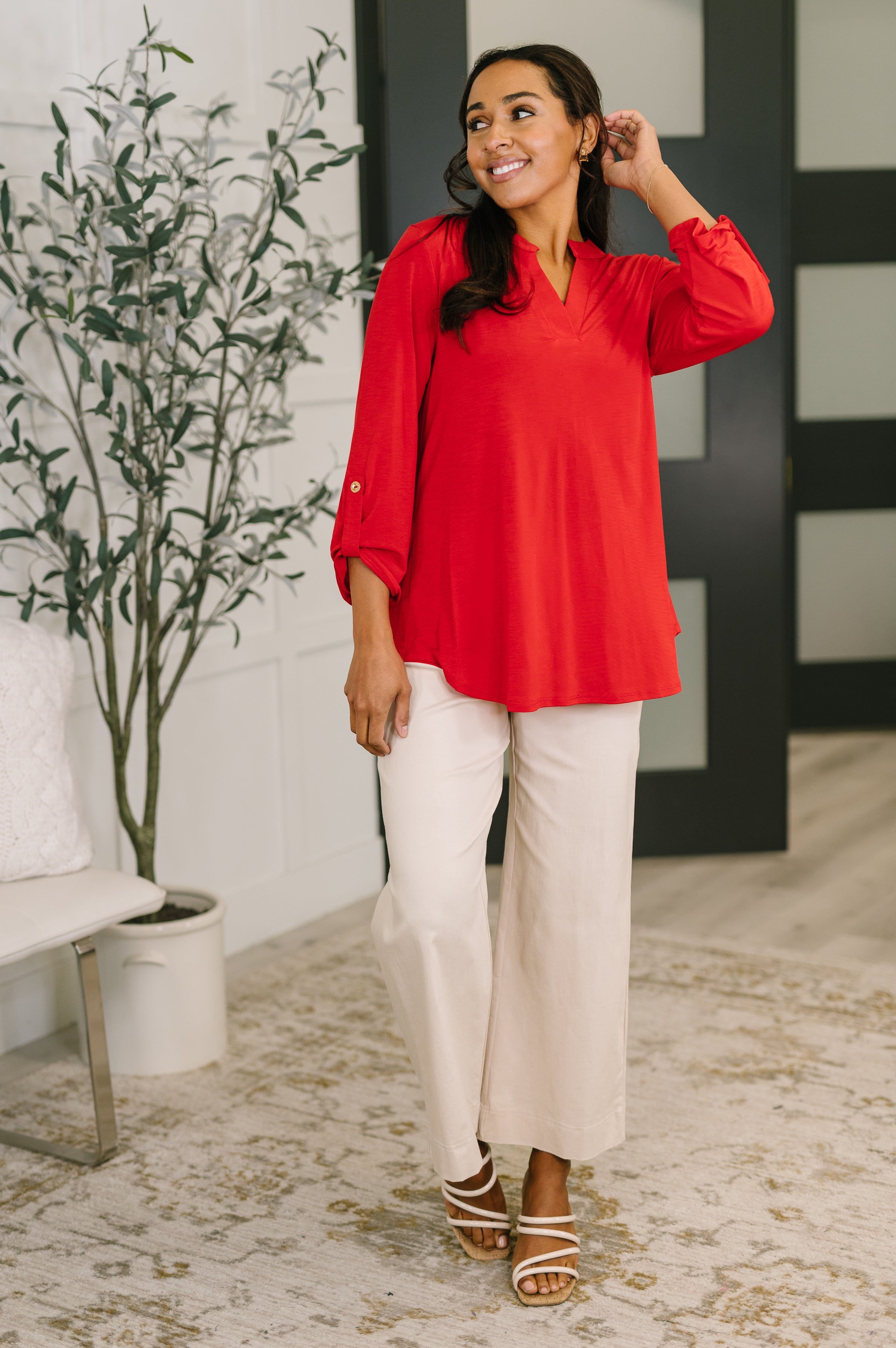 Lizzy Top in Red - Charming Charlie