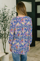 Lizzy Top in Royal Blue Paisley - Charming Charlie