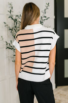 Lonely Traveler Striped Quarter Zip Vest in White - Charming Charlie