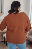 Lotta Love Knitted Sweater Top in Rust - Charming Charlie