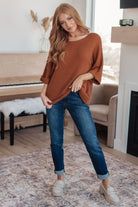 Lotta Love Knitted Sweater Top in Rust - Charming Charlie