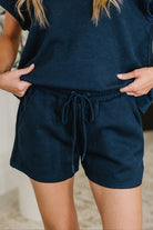 Love on the Loose Quilted Bottoms in Navy - Charming Charlie