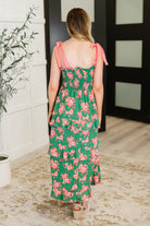 Low Effort, High Impact Tiered Dress in Green/Coral - Charming Charlie