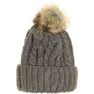 Lt. Grey KIDS Cable Ribbed Fur Pom Beanie offers excellent warmth and comfort for children during cold weather. Made with a durable ribbed knit fabric, it fits snugly to retain heat while allowing breathability. The stylish fur pom adds an elegant touch, making it suitable for daily wear and outdoor activities. This beanie combines practical functionality with refined design, ensuring your child stays protected and looks great throughout the winter season. 