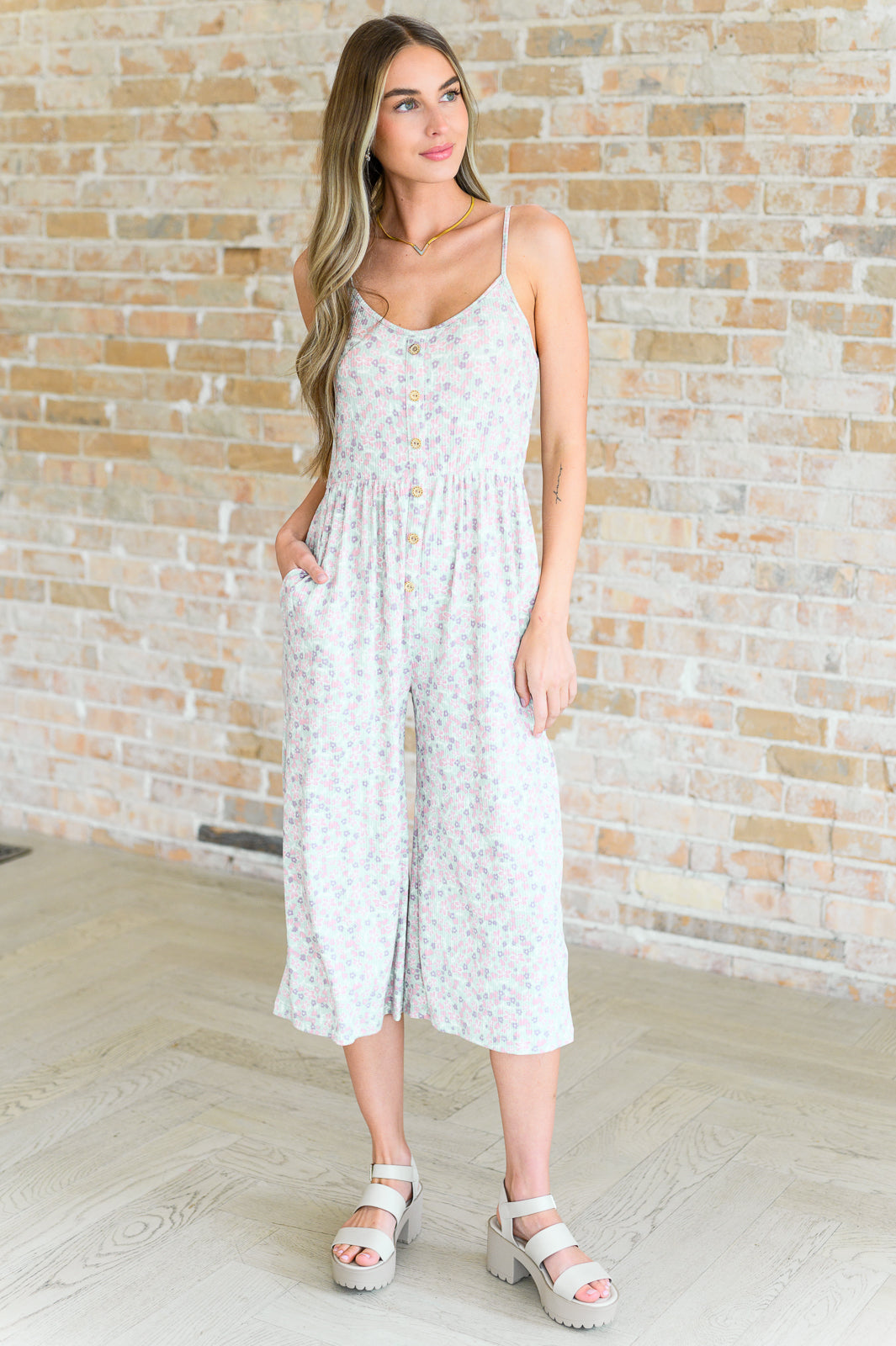 Lucky In Love Floral Jumpsuit - Charming Charlie