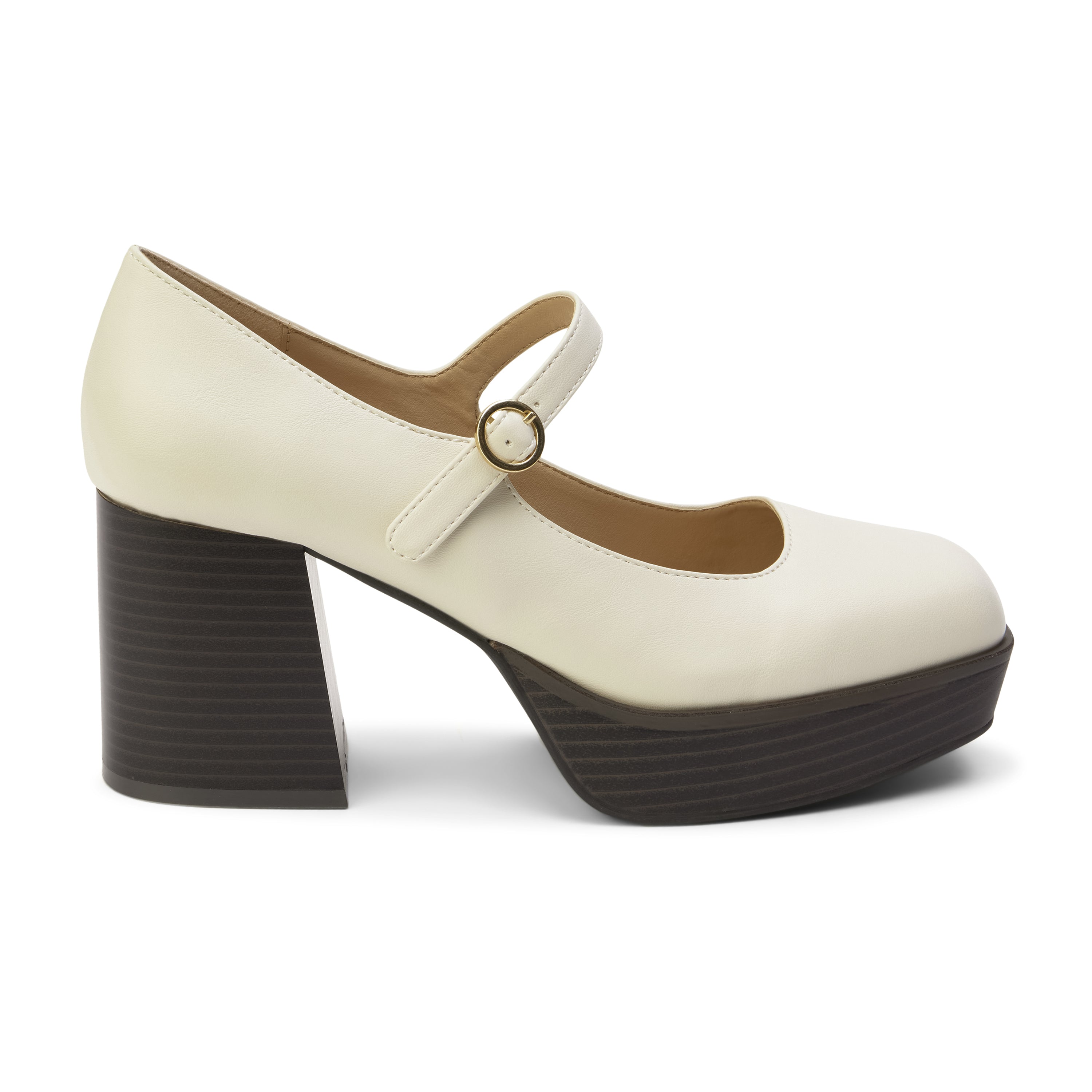 Matilda Platform Heel in Bone - Charming Charlie