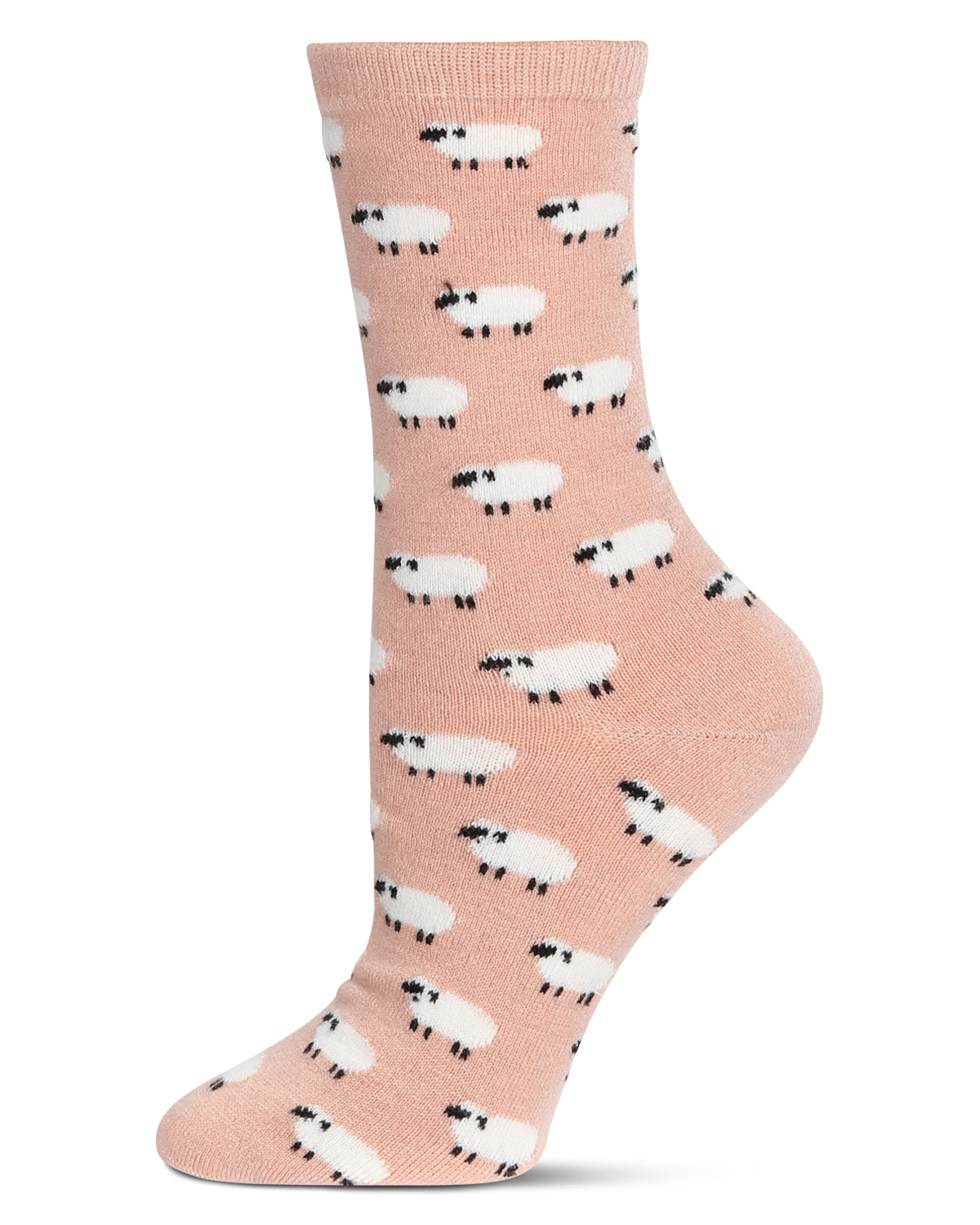 Women's Soft White Sheep Cashmere Blend Crew Socks