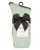 Women's Solid Soft Flat Knit Cashmere Blend Crew Sock - Charming Charlie