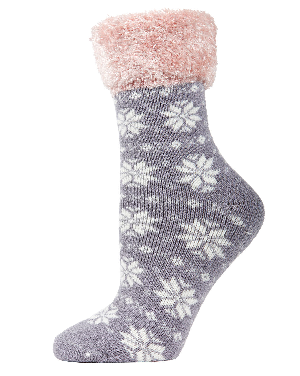 Women's Snowflake Fair Isle Plush Cabin Socks