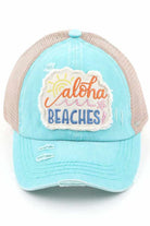C.C DISTRESSED ALOHA BEACHES PATCH PONYCAP - Charming Charlie