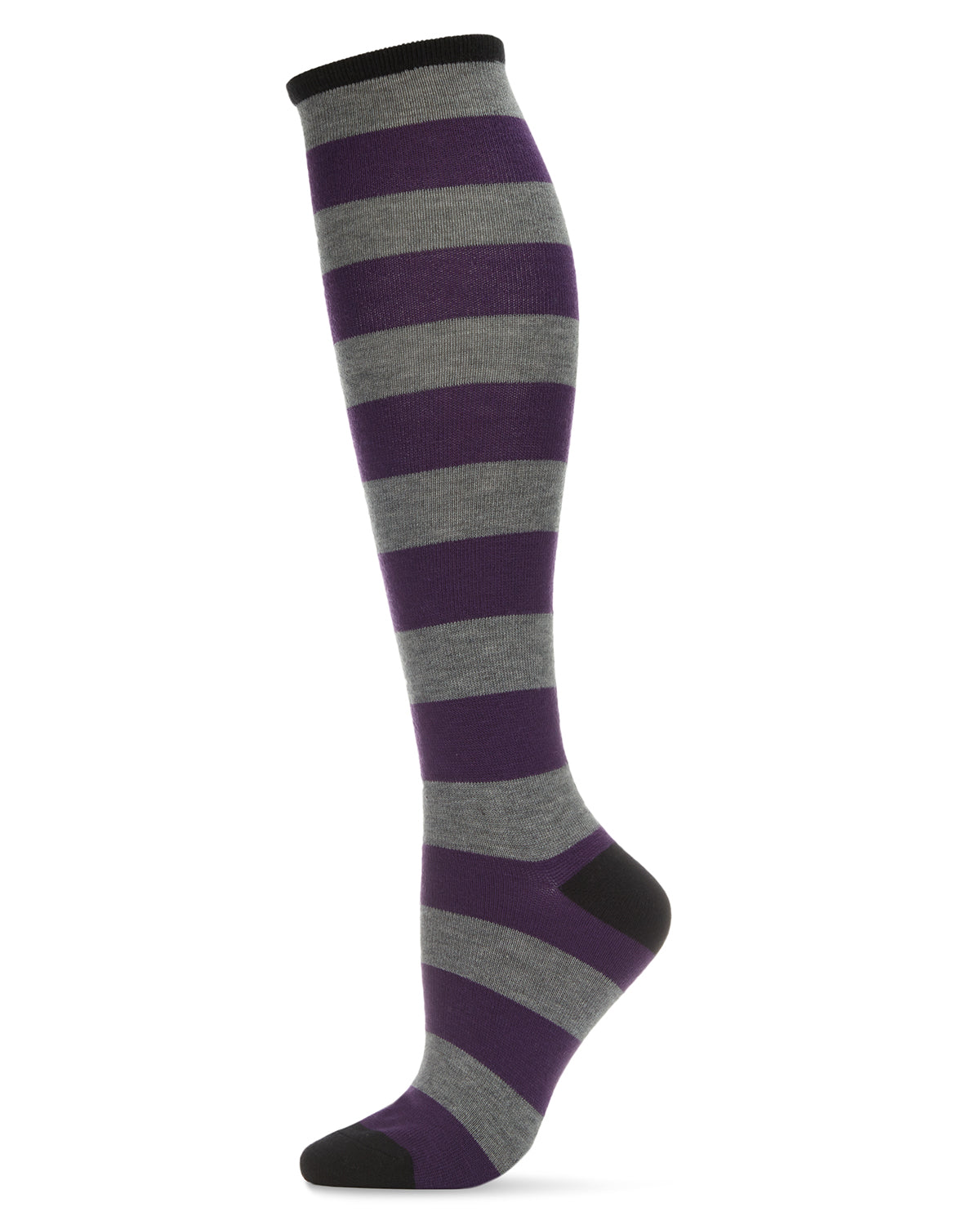 Women's Soft Shaded Stripes Cashmere Blend Knee High Socks