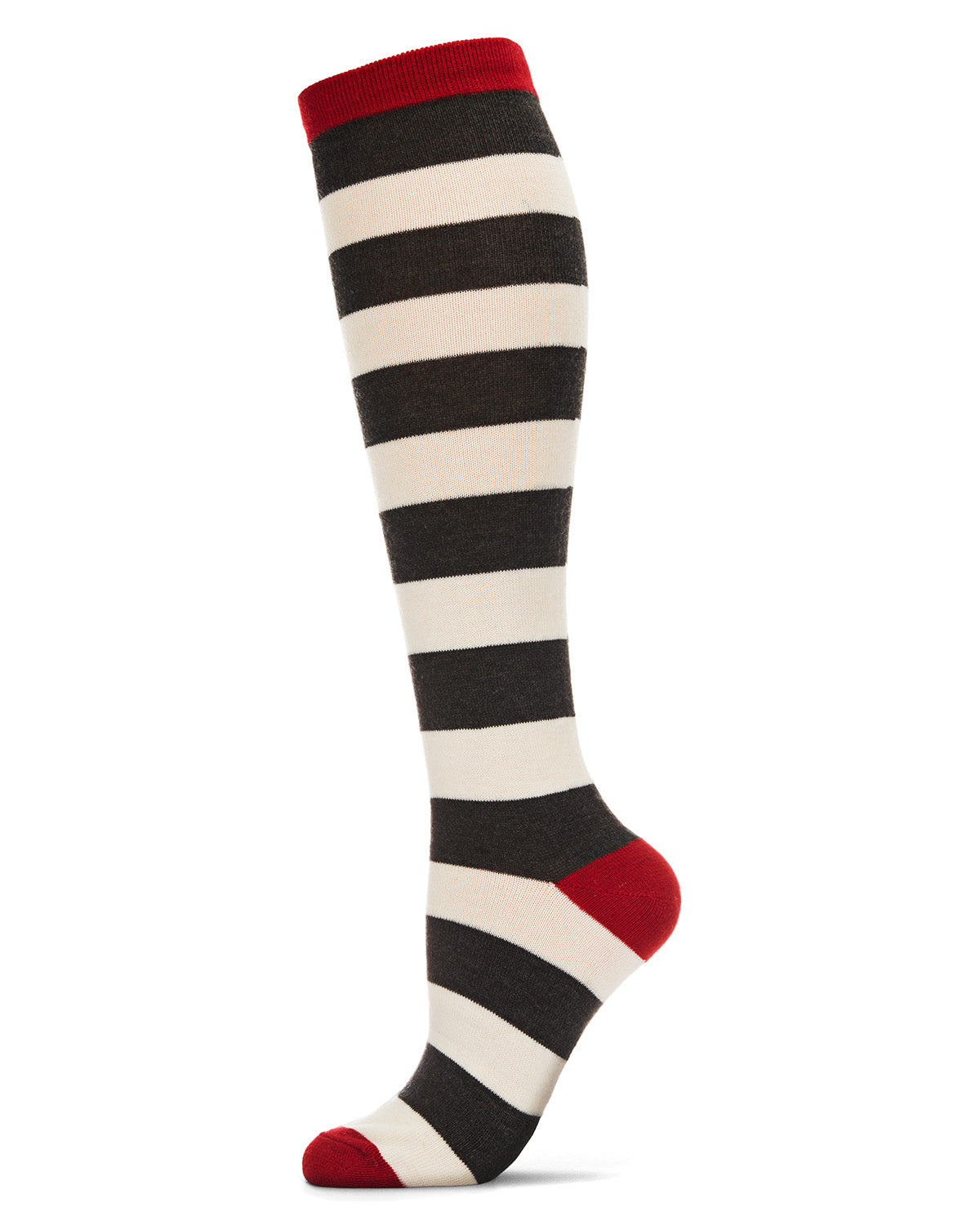 Women's Soft Shaded Stripes Cashmere Blend Knee High Socks