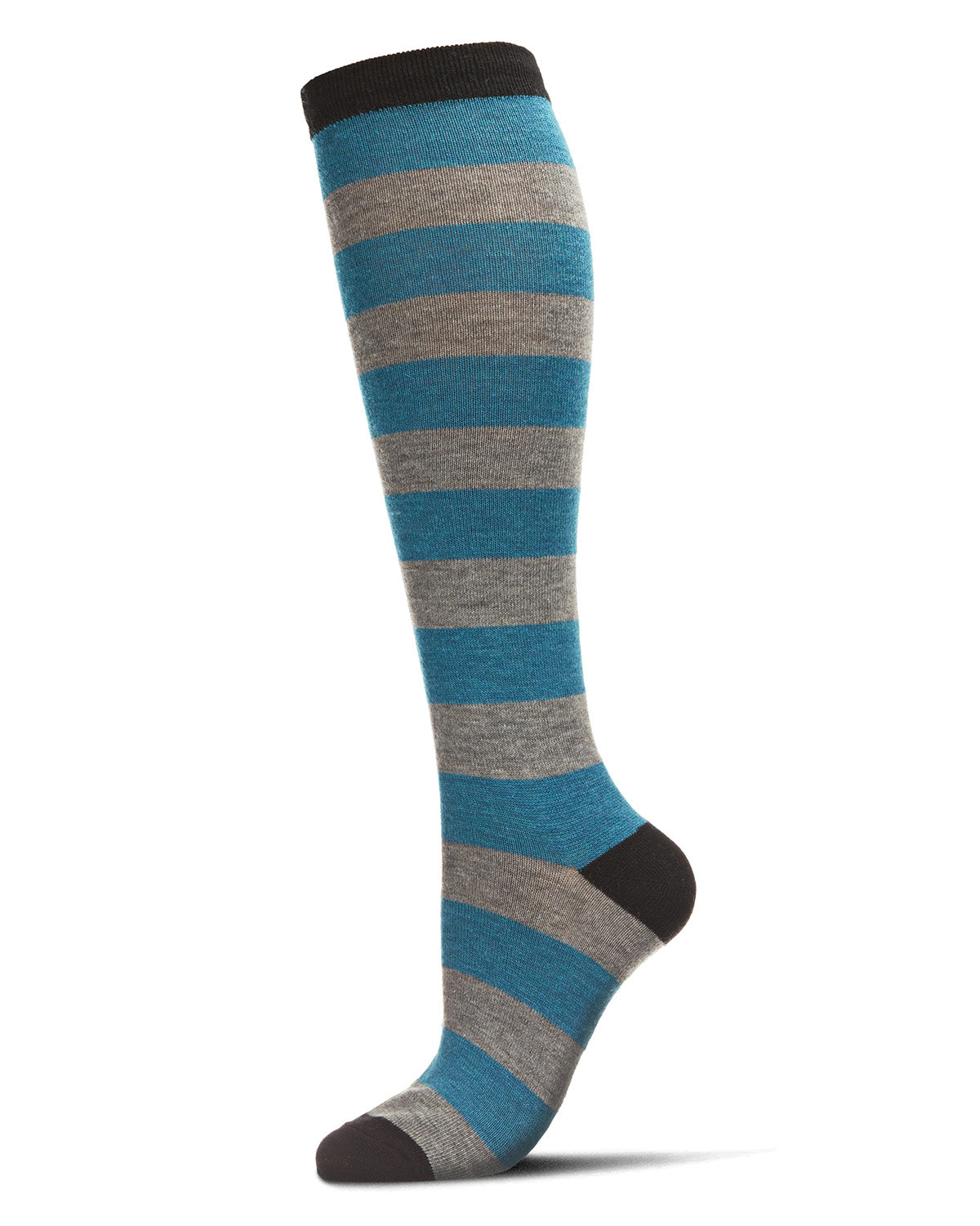 Women's Soft Shaded Stripes Cashmere Blend Knee High Socks