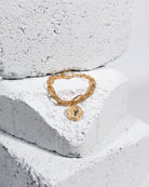 Goldtone Bracelet With Round Charm - Charming Charlie