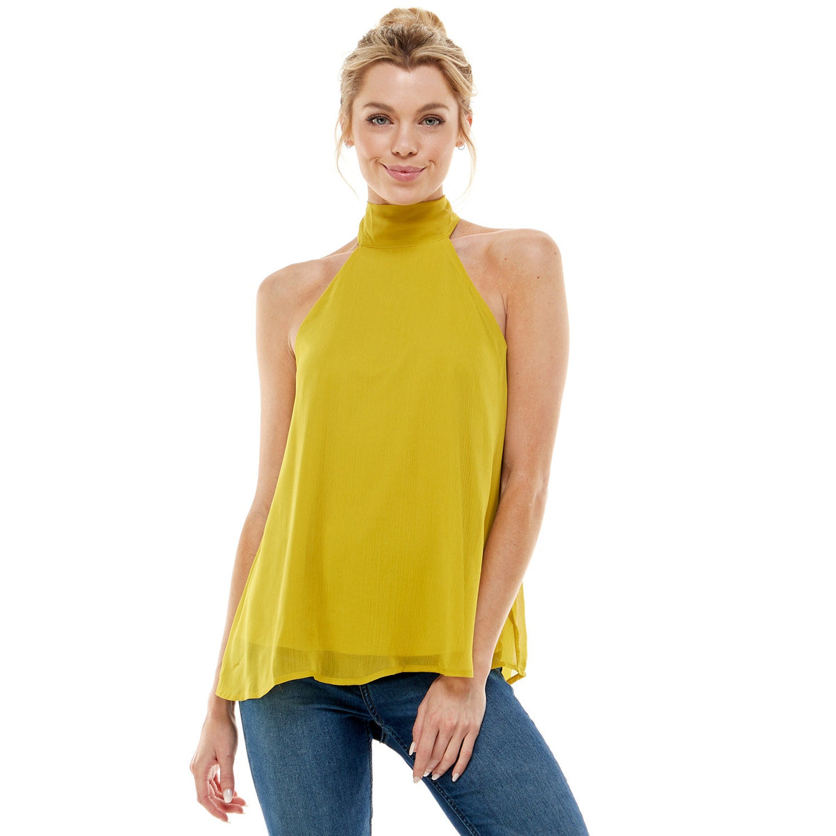 Sleeveless Tie Neck Top - Charming Charlie