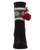 Women's Snowflake Pom Pom Sherpa Lined Slipper Socks - Charming Charlie