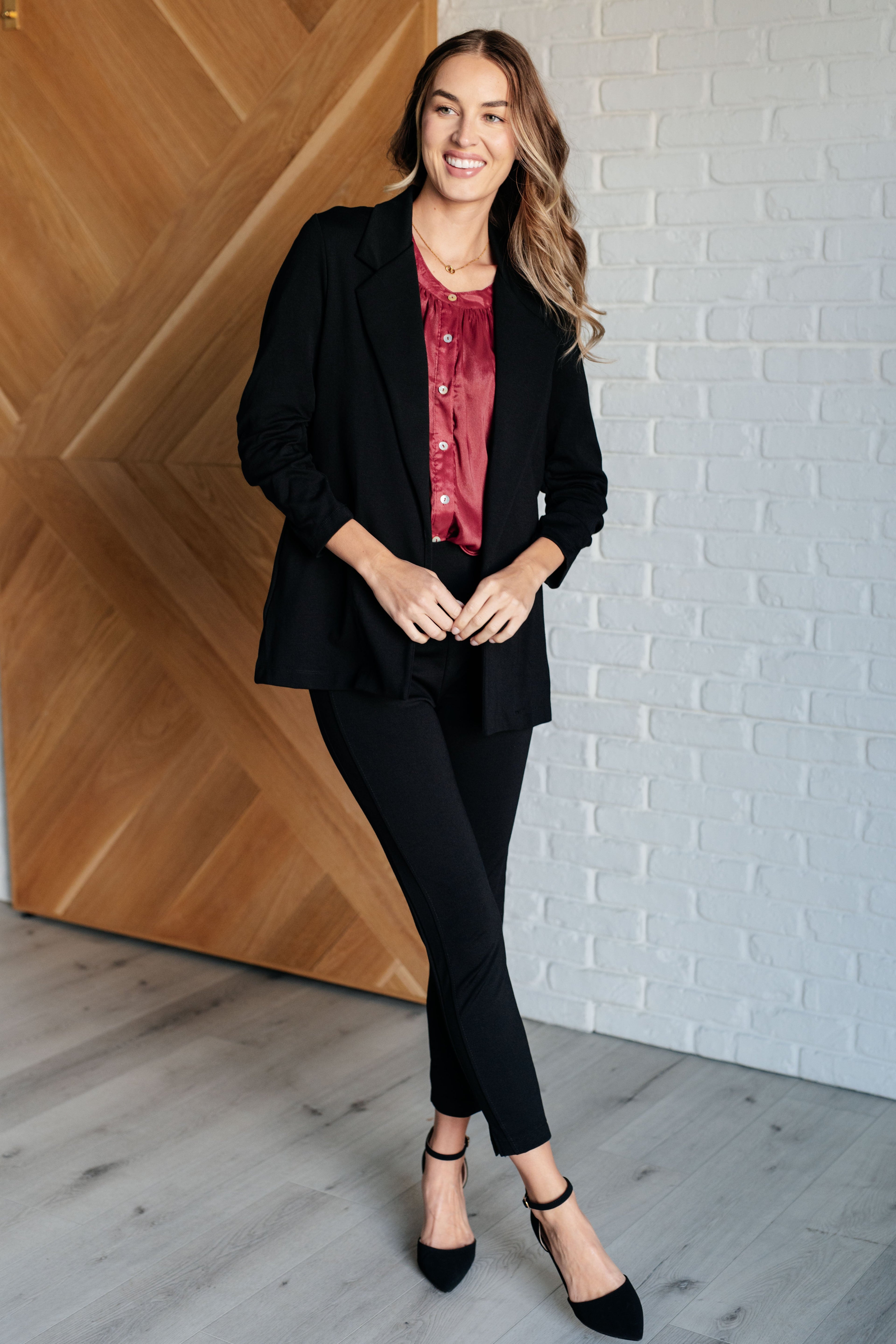 Magic 3/4 Blazer in Black - Charming Charlie