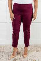 Magic Ankle Crop Skinny Pants in Wine - Charming Charlie