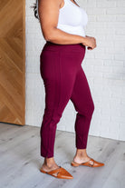 Magic Ankle Crop Skinny Pants in Wine - Charming Charlie