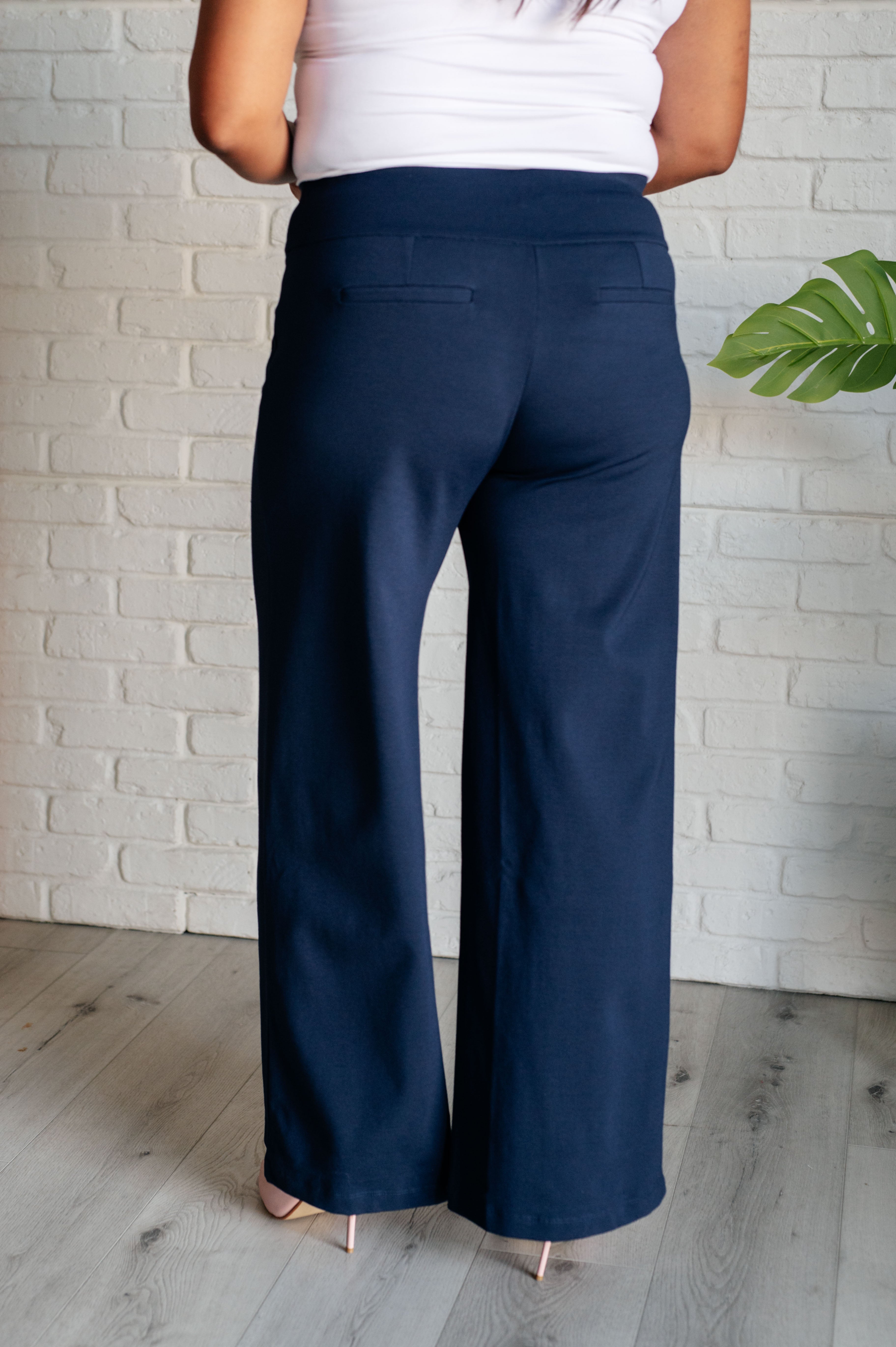 Magic Wide Leg Pants in Navy Charming Charlie Magic Wide Leg Pants in Navy Charming Charlie