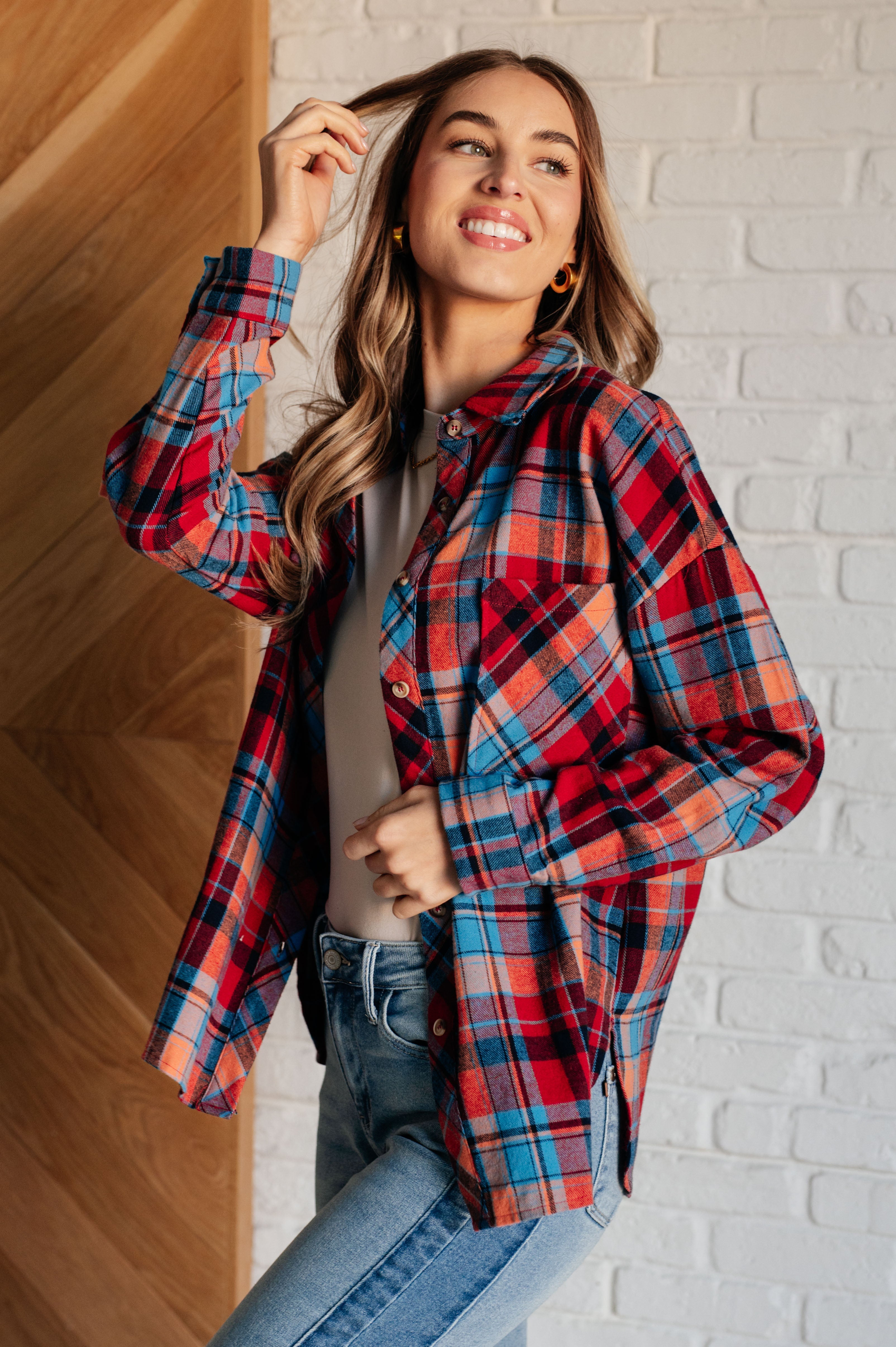 Make it Make Sense Plaid Button Up - Charming Charlie