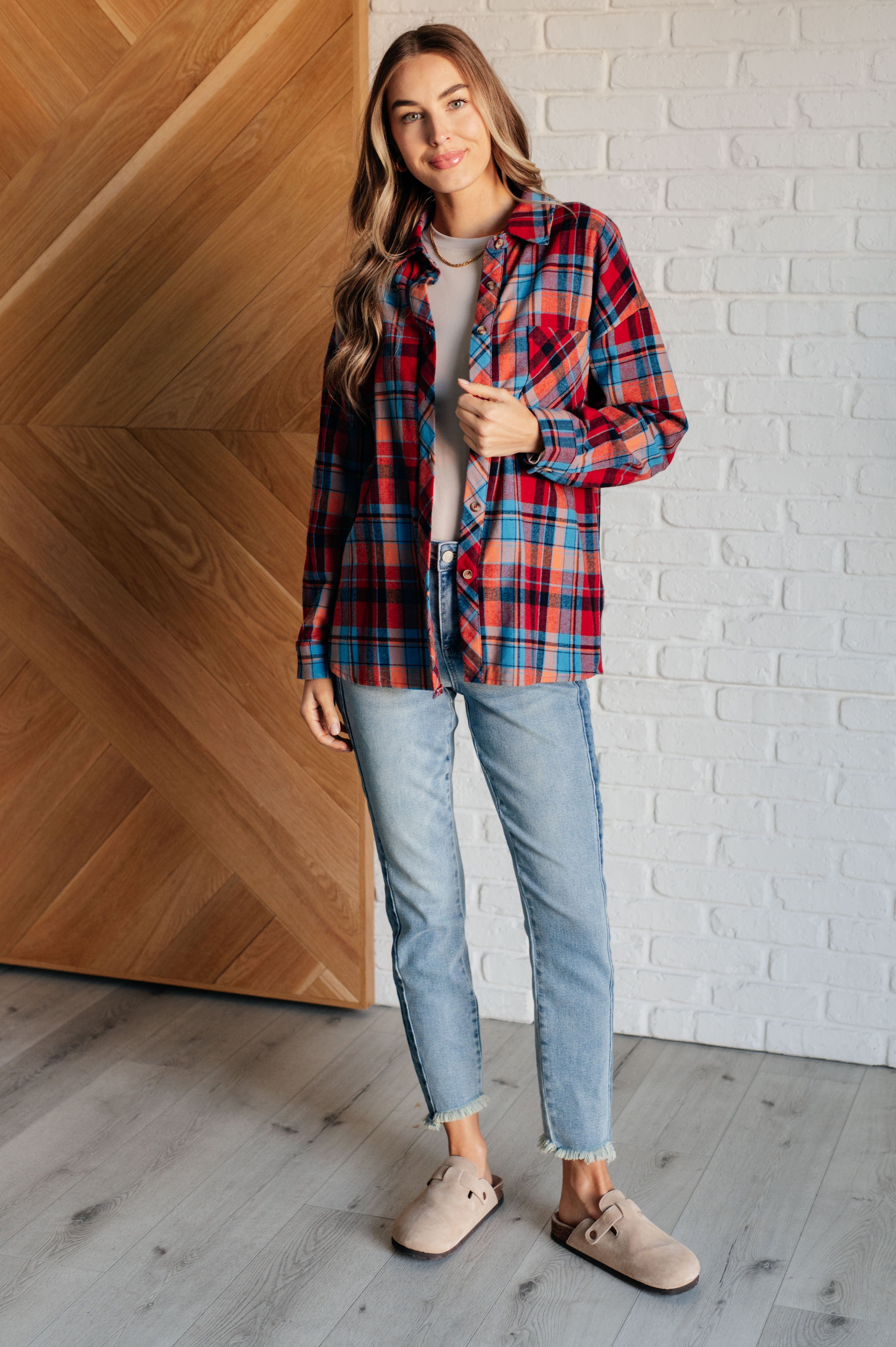 Make it Make Sense Plaid Button Up - Charming Charlie