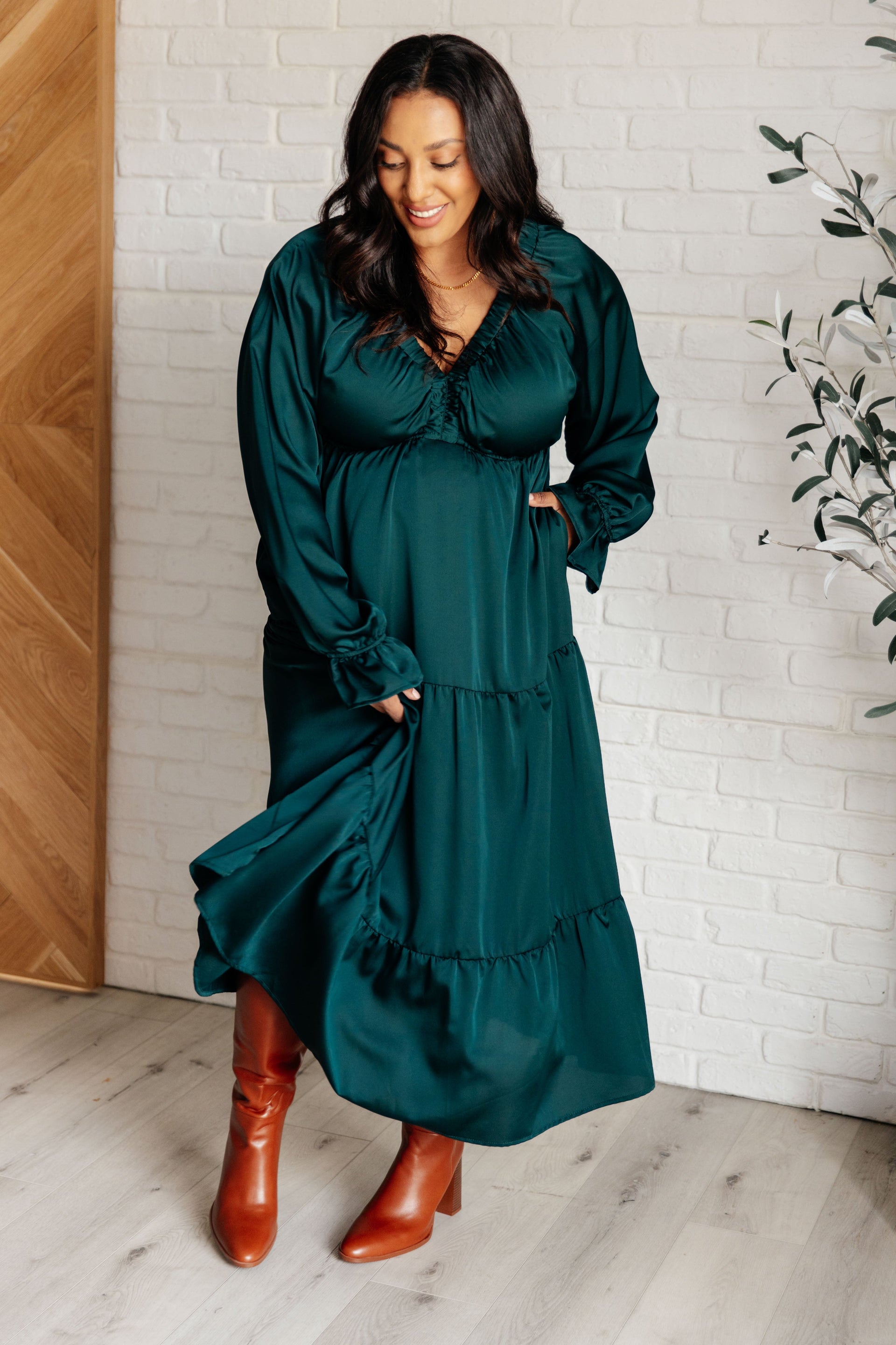 Makes Me Want to Skip Tiered Dress in Hunter Green - Small Makes Me Want to Skip Tiered Dress in Hunter Green - Small