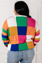 Manifesting Moment Checkered Color Block Sweater - Charming Charlie