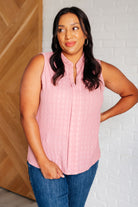 Matter of Fact Pleat Front Sleeveless Blouse in Pink - Charming Charlie