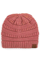 Mauve  C.C Ribbed Knit Solid Color Beanie offers a timeless design with durable ribbed knitting, ensuring a snug and comfortable fit. Crafted for warmth and versatility, this beanie is perfect for everyday wear, providing reliable protection against cold weather while maintaining a sleek, minimalist style that complements any outfit. Its solid color adds understated appeal, making it an essential accessory for both casual and outdoor use. 