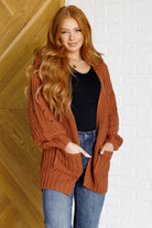 Maybe Monday Cardigan in Chestnut - Charming Charlie