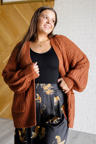 Maybe Monday Cardigan in Chestnut - Charming Charlie